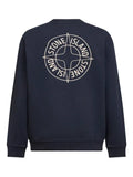 Stone Island 6100001 cotton fleece oversized-fit crewneck sweatshirt with ‘Outline Compass’ print