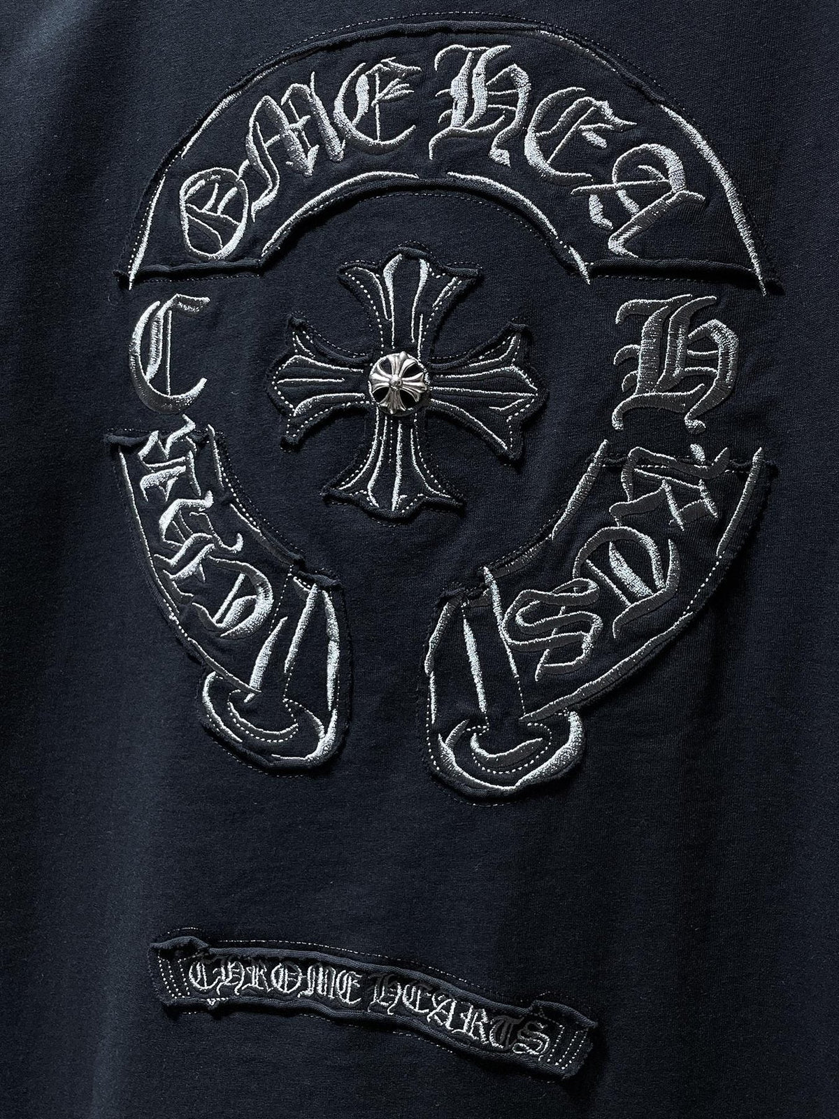 Chrome Hearts Cross & Horseshoe Embroidered Short-Sleeve T-Shirt